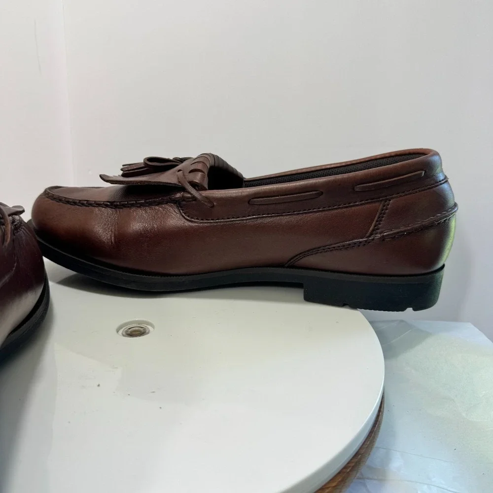 Hunters Bay Vtg. Ecletic Ivy League Leather Tassel Kiltie Loafers Men 13 Brown